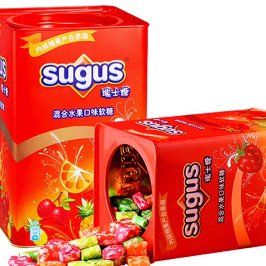 瑞士糖混合水果味软糖罐装新年糖喜糖果儿童零食年货送礼 瑞士糖