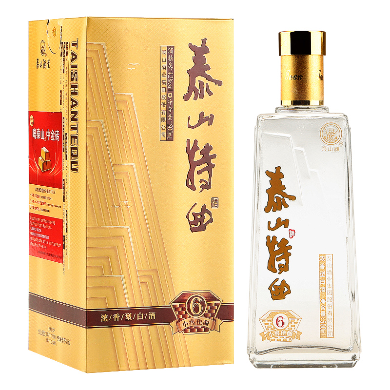 泰山牌泰山特曲 浓香型白酒 42度小窖佳酿6 单瓶500ml