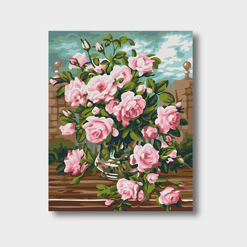 史历克 数字油画diy花卉静物治愈系简约手工填色油画减压涂色画 fz
