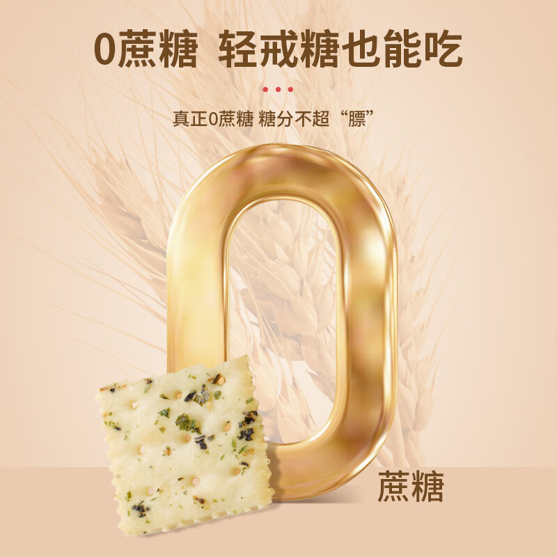 丰味十足海盐苏打饼干咸味小梳打零添加蔗糖非油炸饼干 海盐苏打饼干405g*3