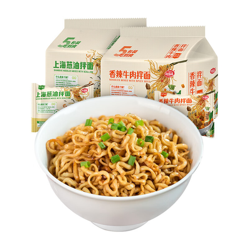 海福盛非油炸上海葱油拌面方便面泡面速食早餐食品即食 上海葱油拌面