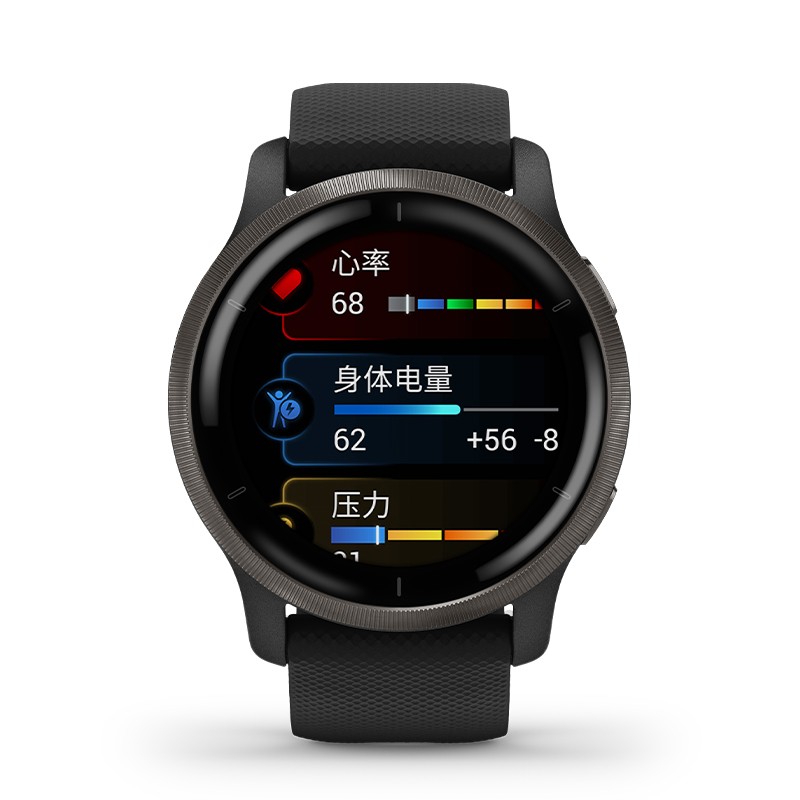 佳明GARMINVenu2暗影黑血氧音乐支付健康监测跑步触屏进阶运动时尚智能手表