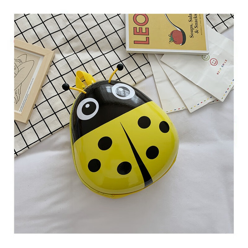 络伊得新款蛋壳儿童包洋气瓢虫图案幼儿园男女孩学生上课双肩背包