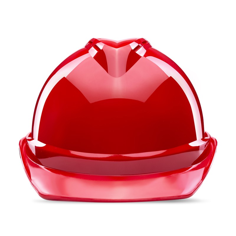 诺瑞斯安 安全帽 新国标ABS 防砸透气 工业头盔电力工程工地建筑施工抗冲击 免费印字 V型透气红色主图1