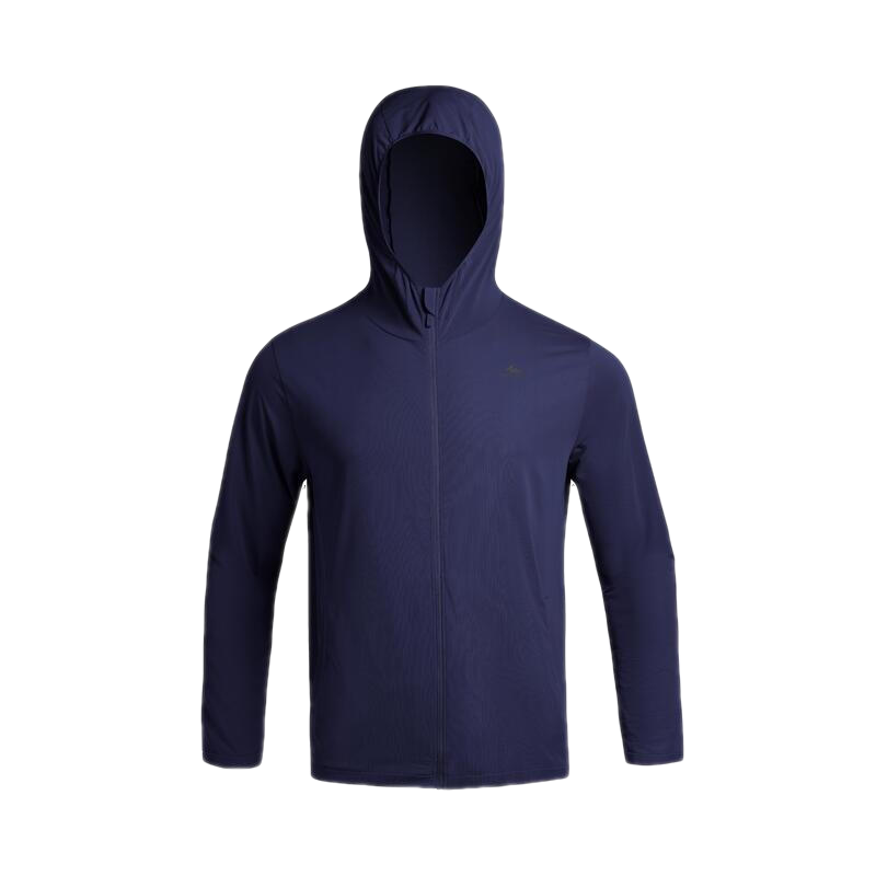 迪卡侬男士皮肤衣UPF50+有效防晒户外风衣透气夹克凉感 HELIUM500 藏蓝色（） L