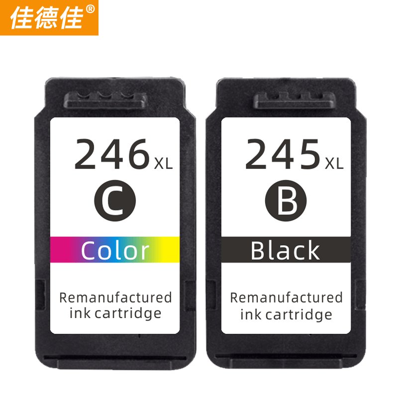 佳德佳PG245适用TS3120墨盒3122 MX492 TR4527 3122 245黑色 246彩色套装/标准版