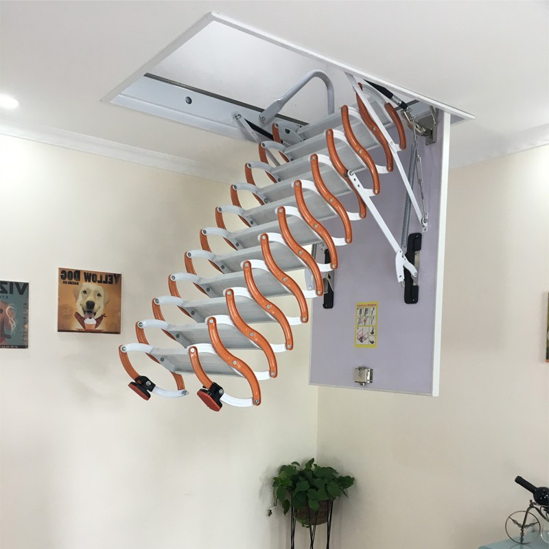 五庭门 (上门安装)阁楼伸缩楼梯家用梯室内隐形折叠梯隔层复式拉伸梯