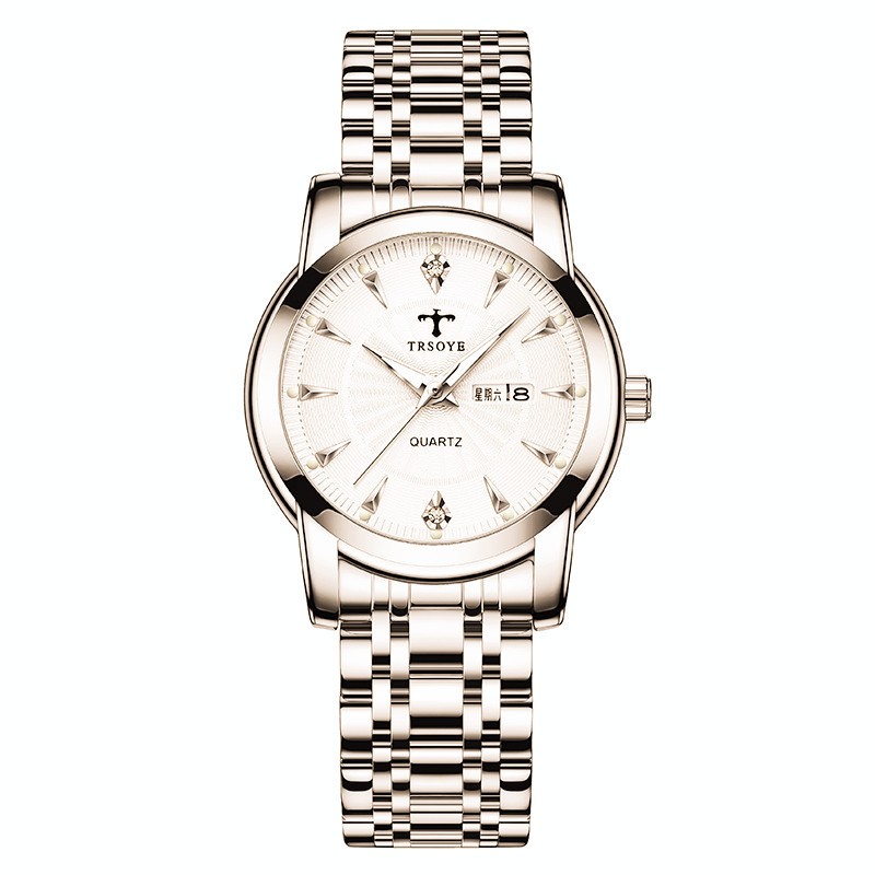 夜光双日历高档气质镶钻女士手表多功能奢华高贵女款腕表日期星期时尚