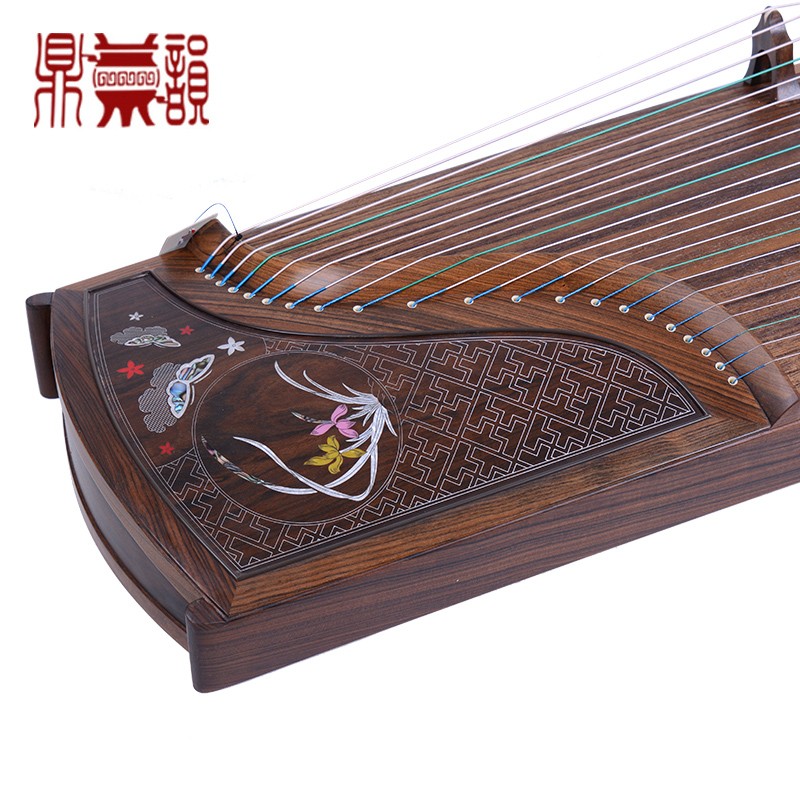 鼎韵上海鼎韵905-lm 幽兰蝶梦黑檀木考级演奏古筝琴