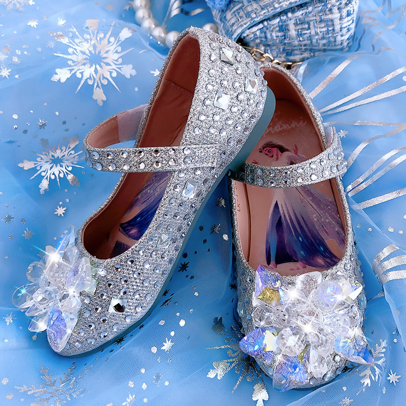 6015女童水晶公主鞋 冰雪奇缘2公主鞋女童软底艾莎单皮鞋夏季儿童