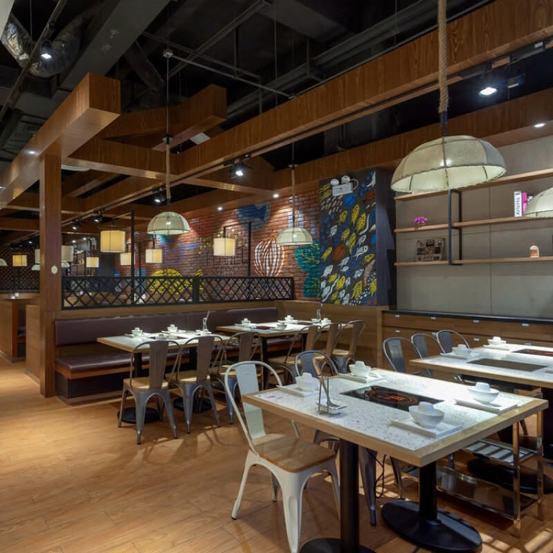 中山供应餐饮店火锅桌餐厅火锅店桌椅组合石英石大理石餐桌批发 餐桌
