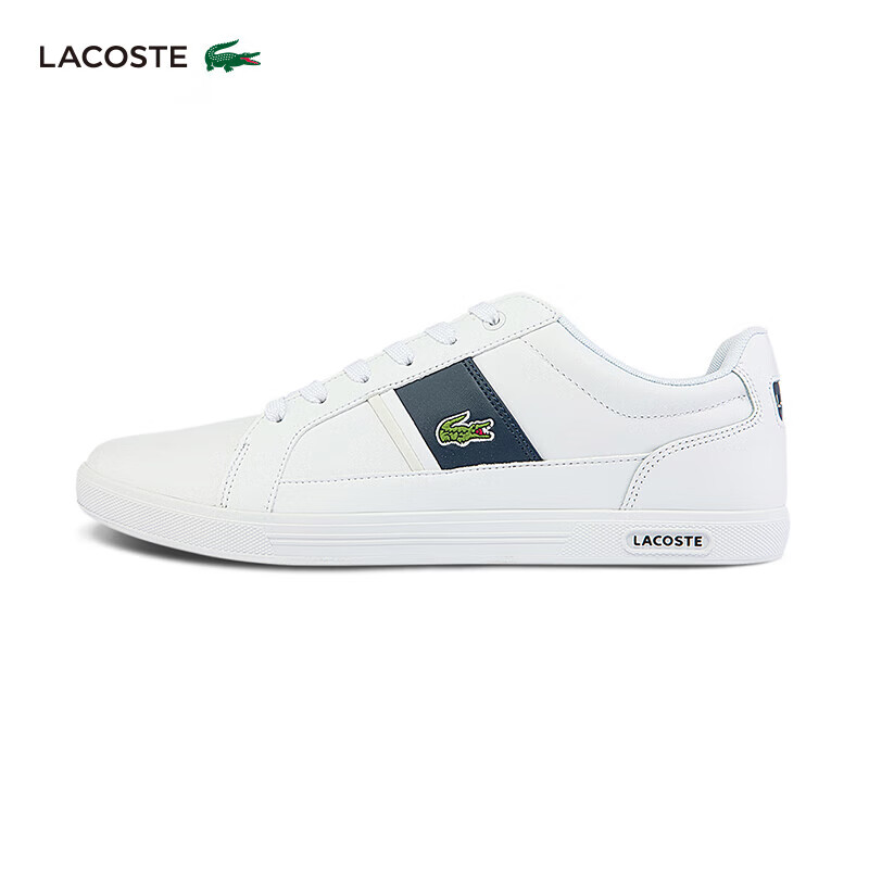 鳄鱼(lacoste)法国男鞋印花logo潮流低帮小白鞋休闲板鞋 042/白色