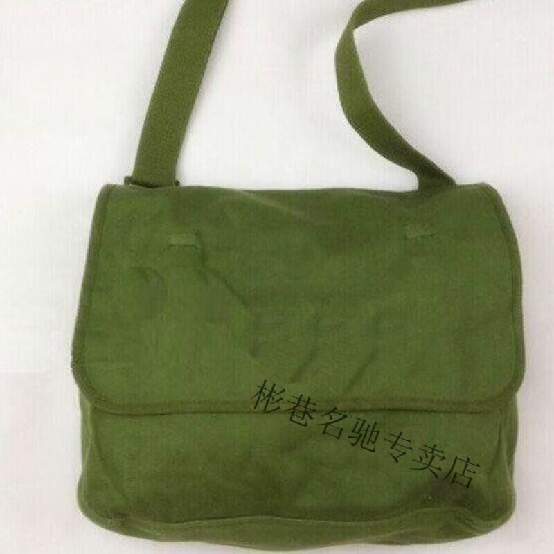 包男军绿色小书包复古帆布单肩包五星儿童小书包表演节目 老式军挎包