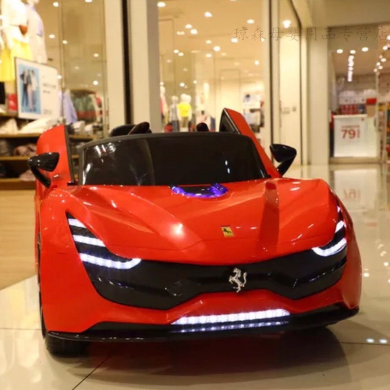 惠珍裕儿童跑车可坐大人载人玩具车法拉利儿童电动汽车四轮摇控可坐