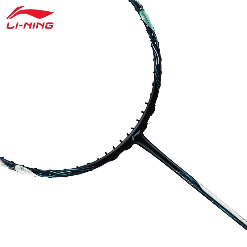 李宁(LI-NING)羽毛球拍全碳素纤维超轻专业级战戟系列速度型进攻单拍免费拉线 战戟6000白绿色4U-送线送手胶