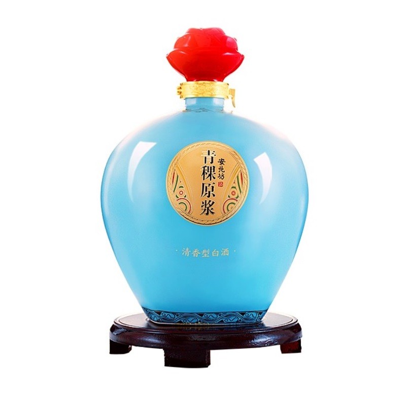 安兆坊互助青稞酒清香型白酒固态纯粮原浆酒坛装礼盒酒鸿运53度5斤装 整箱/2坛装