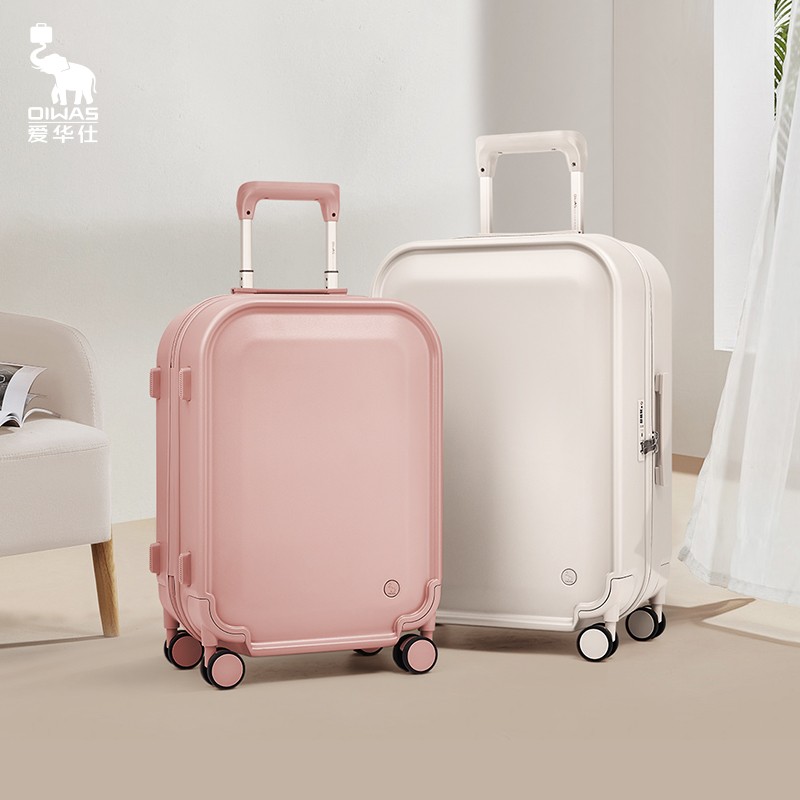 爱华仕十大品牌行李箱女小型可登机箱结实耐用高颜值旅行拉杆箱子密码箱 迷醉裸粉 【一抹治愈】 航空级拉杆 20英寸 可登机箱