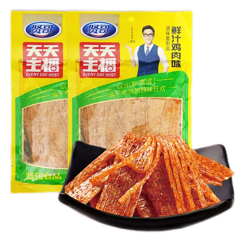 贤哥辣条150g*10包天天主播大面筋鲜汁鸡肉味麻辣条手撕牛排羊排味