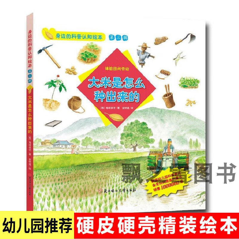 身边的科普认知绘本大米是怎么种出来的水稻粮食从哪里来幼儿园 大米