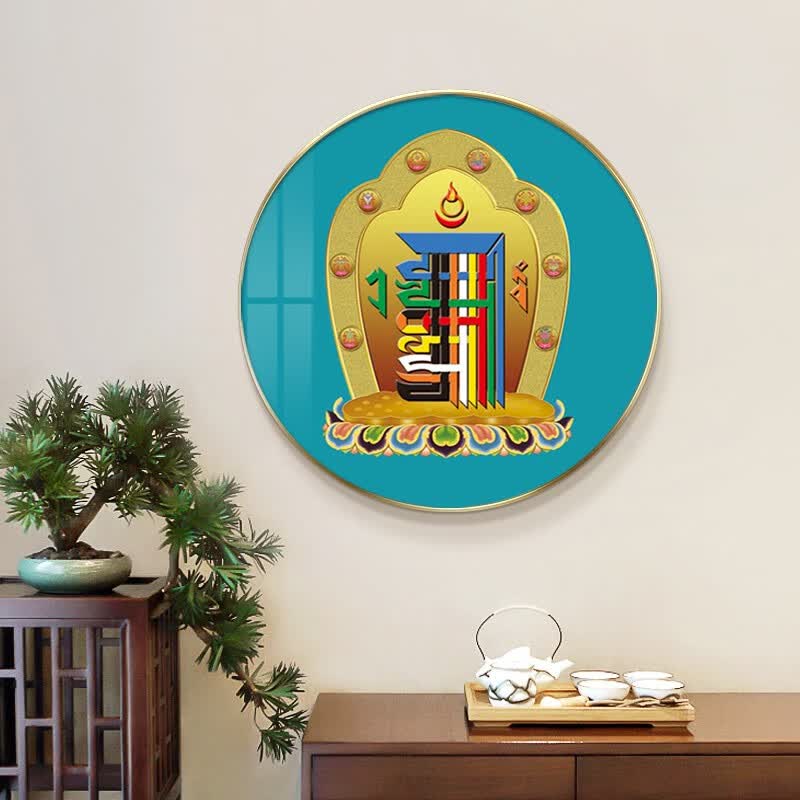 绝伦帝藏族吉祥挂画十相自在唐卡装饰画客厅玄关过道藏式招财好寓意