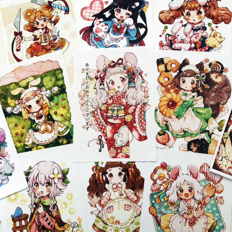 蓓贝喜动漫漫画儿童画临摹卡 少儿美术马克笔参考范画素材 初级绘画