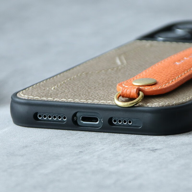 花虎(HANATORA)苹果17/16Promax手机壳新款日式真皮iPhone15pro高端全包防摔腕带挂绳带支架卡包男款女生简约Air 【白色】配挂脖绳 iPhone 16 Pro Max