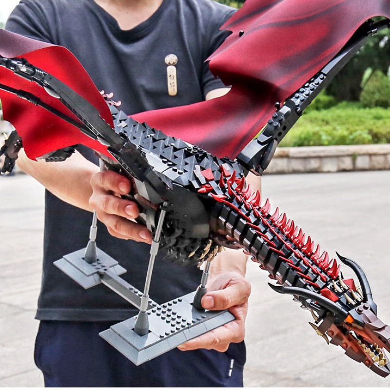 完壮冰火巨龙小颗粒拼装积木权力游戏巨兽关节可动对战男朋友玩具