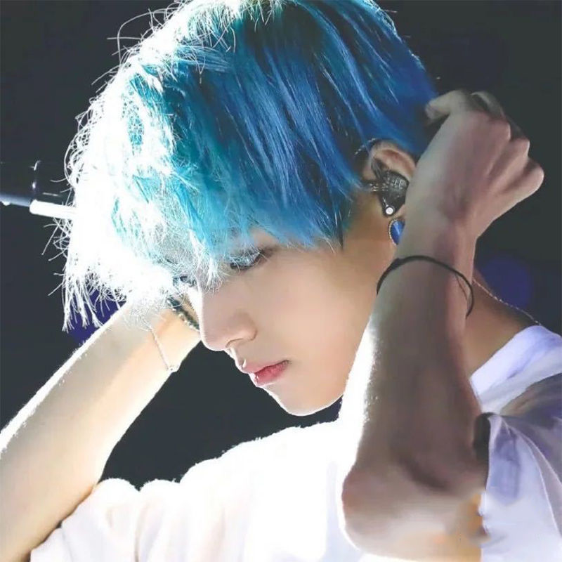 男士专用潮色亚麻白金湖泊蓝2022流行色染发剂自己染发天然植物