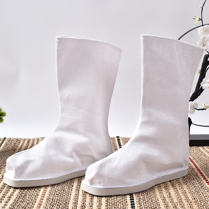 布靴男古代古装汉服靴子鞋子男女鞋子古风鞋男鞋子汉鞋 白色 34