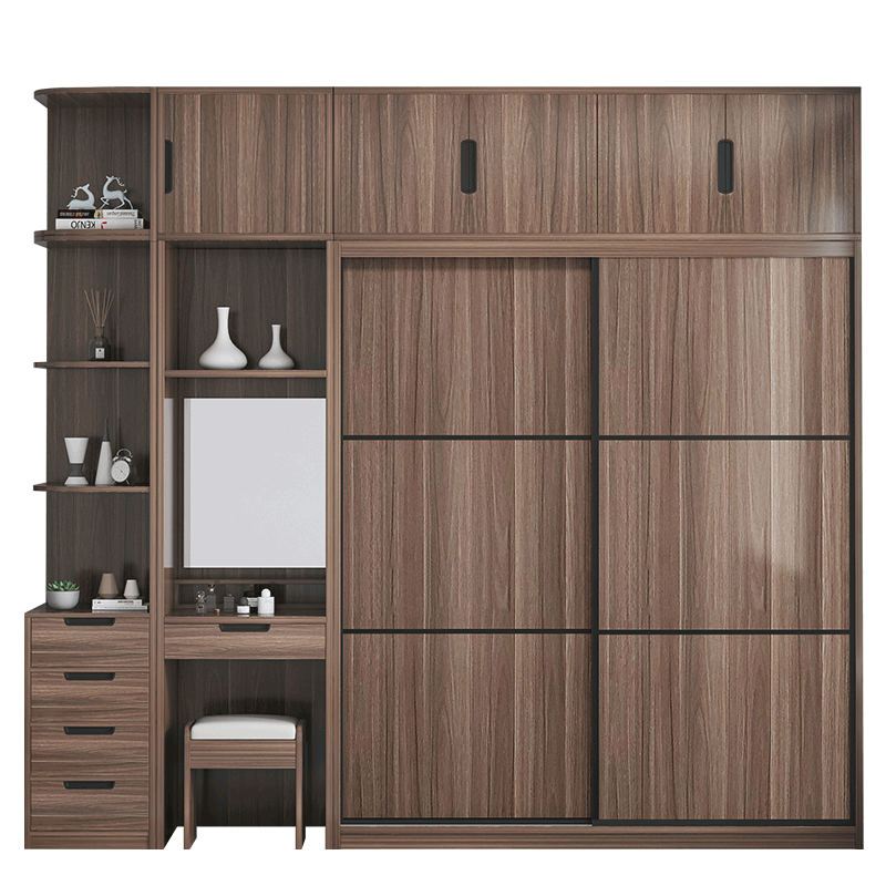 帕悦尼 衣柜 北欧衣柜 北欧推拉门衣柜现代简约经济型组装移门滑门整体衣橱带梳妆台 1.6米/1.8米 1.6米衣柜