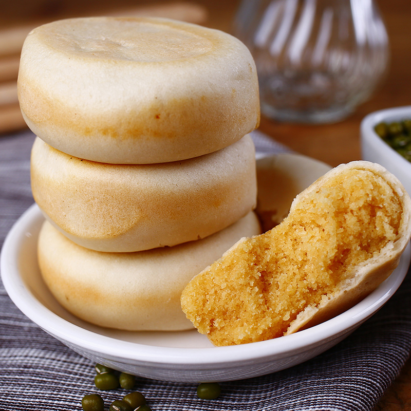 羽芝曼绿豆饼早餐面包传统老式糕点a 【尝鲜装】绿豆饼3枚3枚(共6枚)