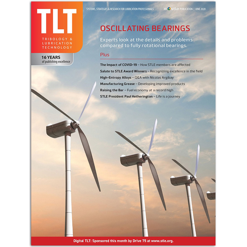 【单期可选】Tribology and Lubrication Technology 美国润滑剂的应 2020年6月刊