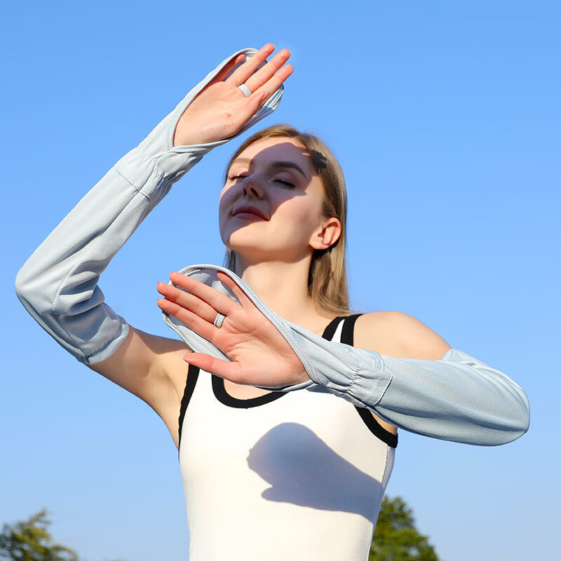 乔美婷冰袖夏季手套户外护臂胳膊手臂袖女生骑车开车袖宽松冰丝袖套