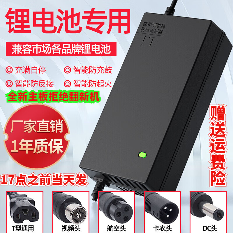 適用于全新鋰電池電動車充電器適用愛瑪雅迪臺鈴鳳凰超 48V2A-輸出54.6V 卡儂頭