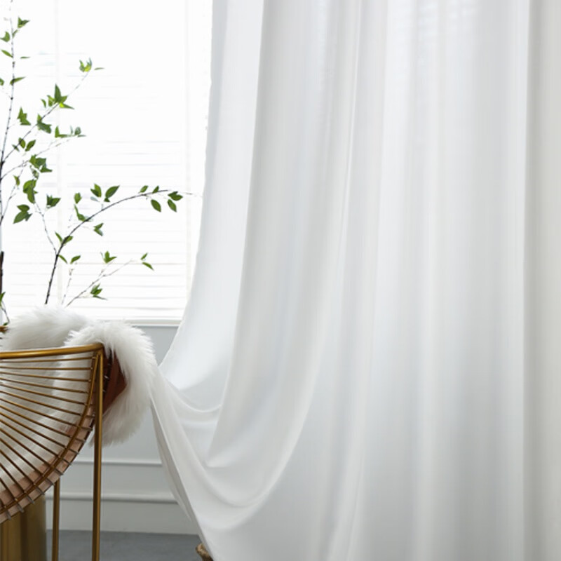罔济绍兴柯桥窗帘 白色窗纱透光不透人半透明窗帘客厅阳台加厚纱帘北