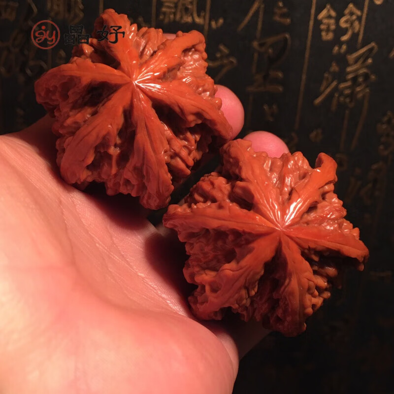 晶妤麒麟文官帽拼接六棱核桃把件 47mm左右核桃六棱工艺核桃礼物