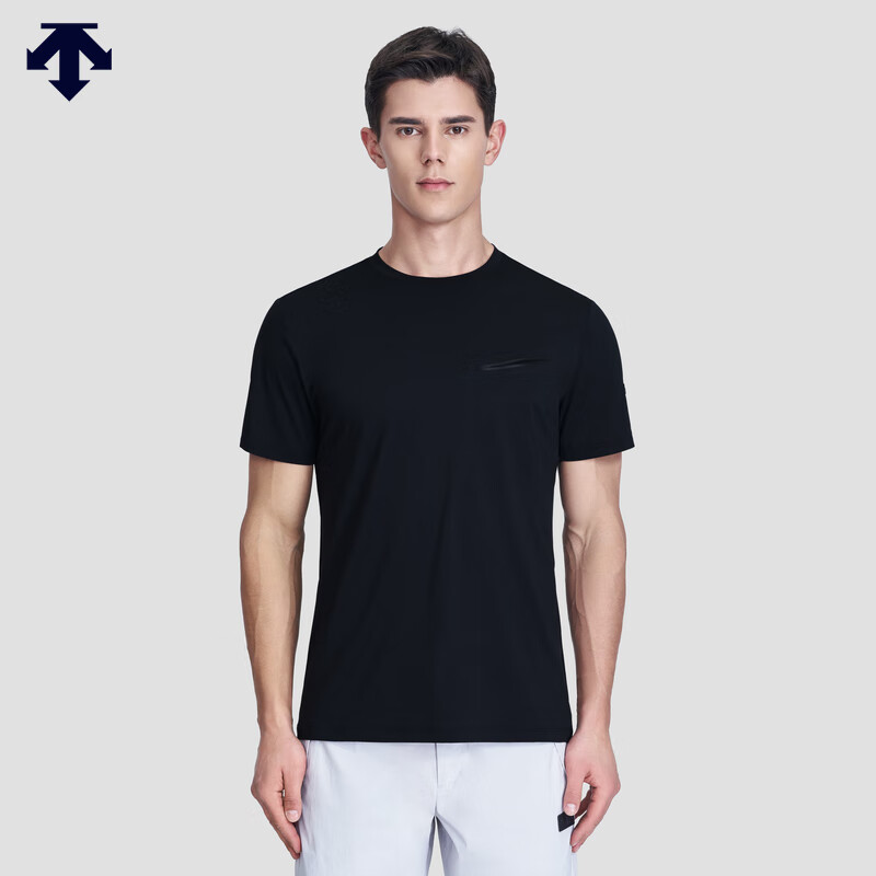 DESCENTE迪桑特 T恤DUALIS系列男子都市通勤coolist凉感短袖T恤 IB-幻象蓝/银 L(175/96A)