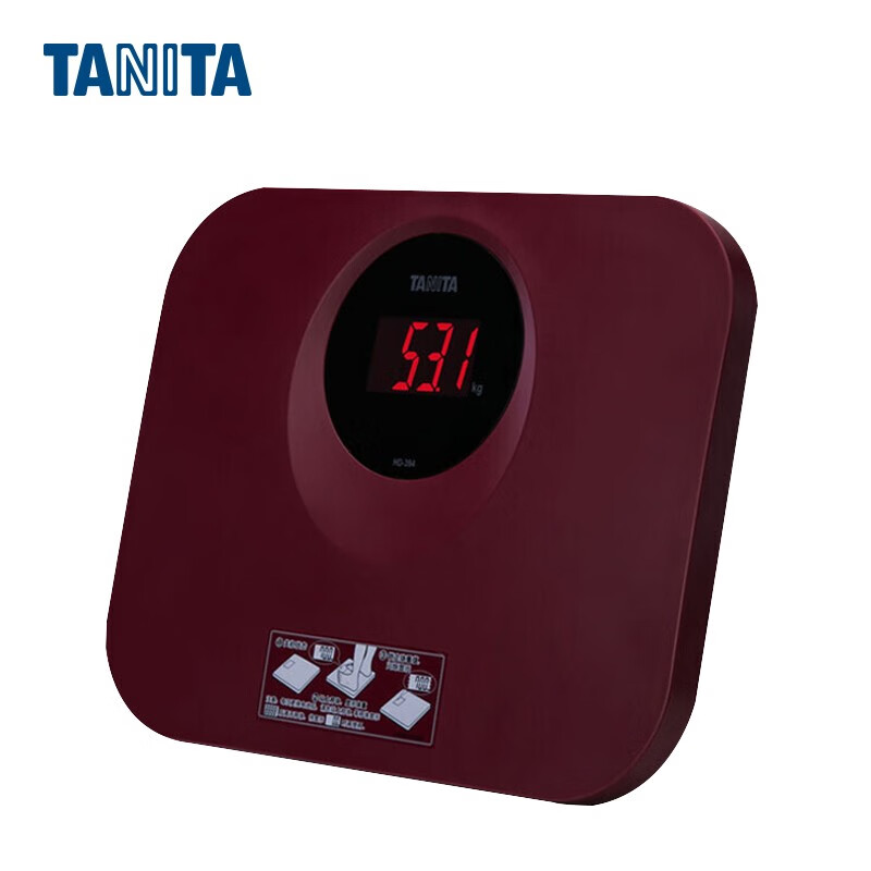 百利达（TANITA） 电子秤体重秤家用精准成人称重人体秤健康称  日本品牌 HD-394 酒红