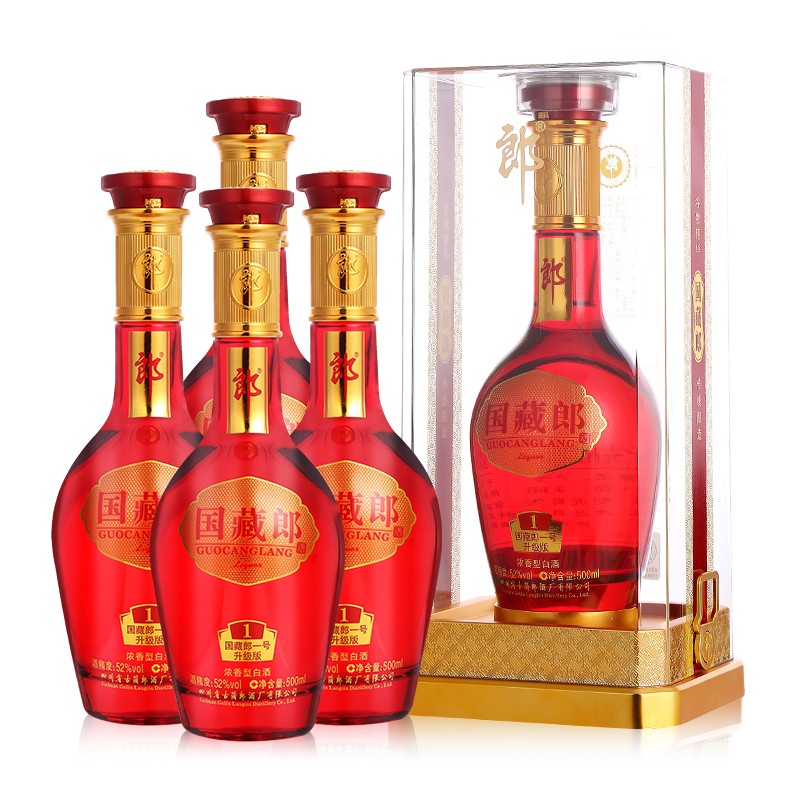 郎牌 国藏郎酒一号 52度 浓香型白酒  整箱装 500ml*4