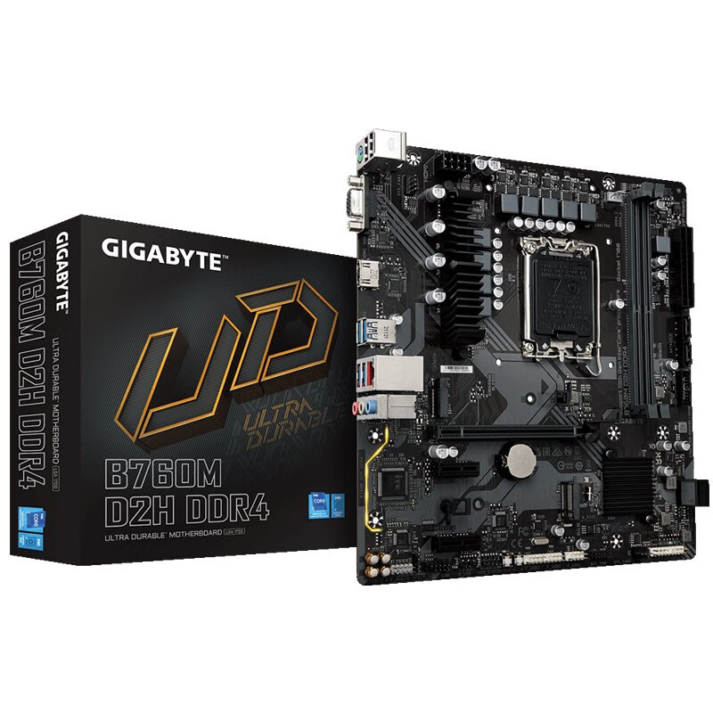 技嘉B760M GAMING AC魔鹰/ D2H/DS3H支持12代/13代酷睿处理器电脑主板 技嘉 B760M D2H DDR4
