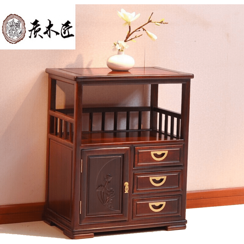 质木匠 非国标红木东非酸枝（学名：古夷苏木）边柜新中式家具餐边柜玄关柜实木储物柜客厅茶水柜 单个餐边柜