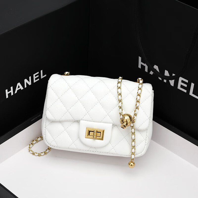 ck女包小香风菱格链条包小金球羊皮迷你单肩小方包时尚百搭包包女