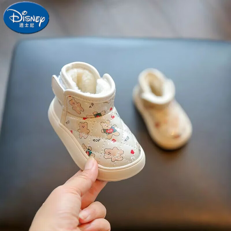 迪士尼(disney)(disney)婴儿超细纤维合成革鞋1一2岁鞋子女宝宝雪地靴