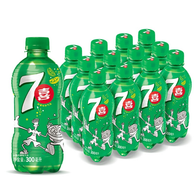 百事可乐mini300ml*12瓶美年达极度瓶装可乐小胶瓶整箱 300ml七喜*12