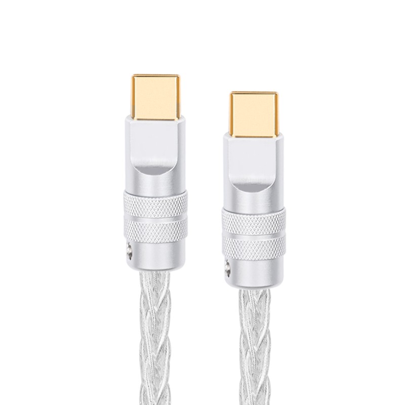 ATAUDIO 发烧级纯银USB线HiFi解码DAC数据线3.0升级线A-B口电脑调音台线 纯银升级版C-C 0.5米