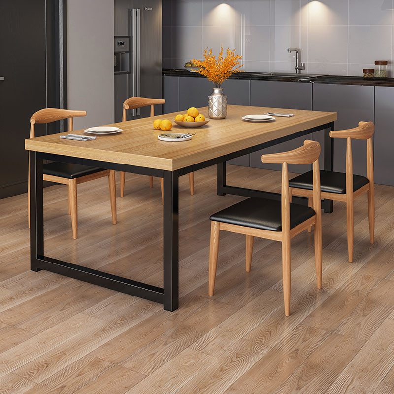 蔓斯菲尔餐桌长方形家用小户型现代简约仿实木餐厅餐桌椅组合客厅吃饭