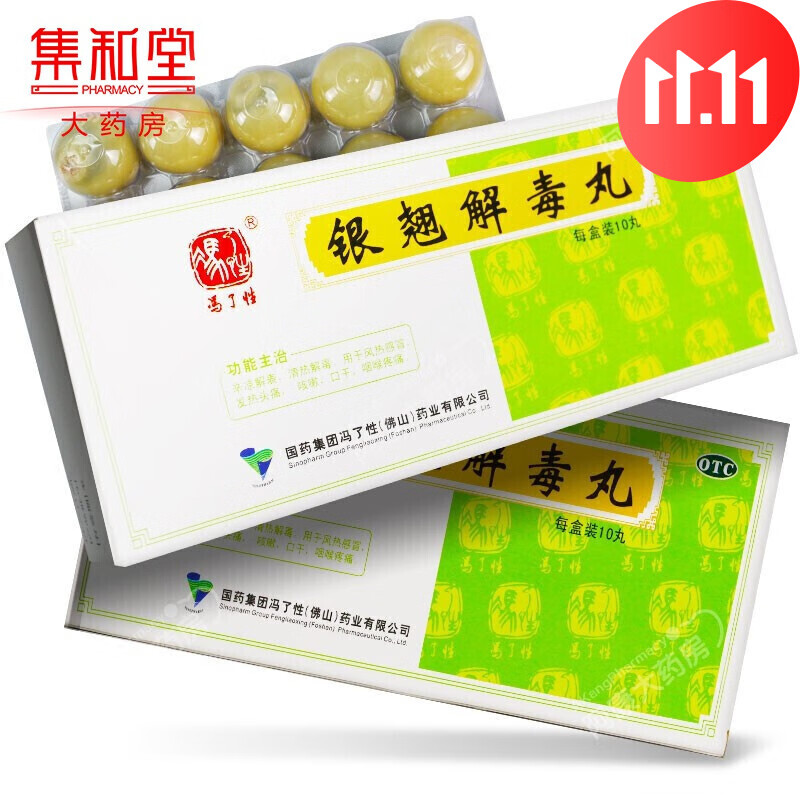 冯了性 银翘解毒丸 9g*10丸辛凉解表 清热解毒 风热感冒 发热头痛