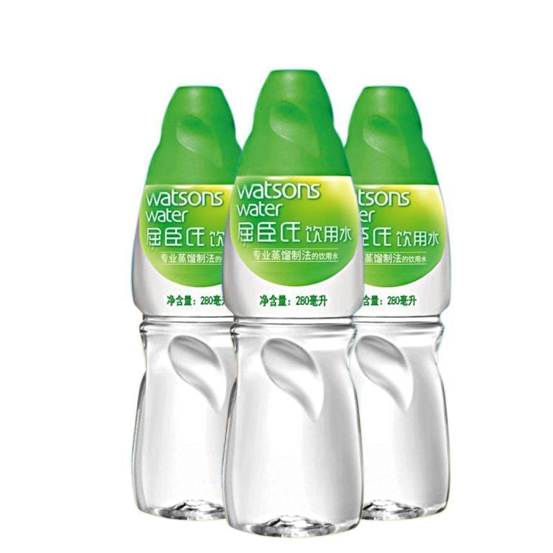 watsons蒸馏水280ml*12瓶蒸馏水蒸馏制法面膜蒸脸补水华海春 280ml*12