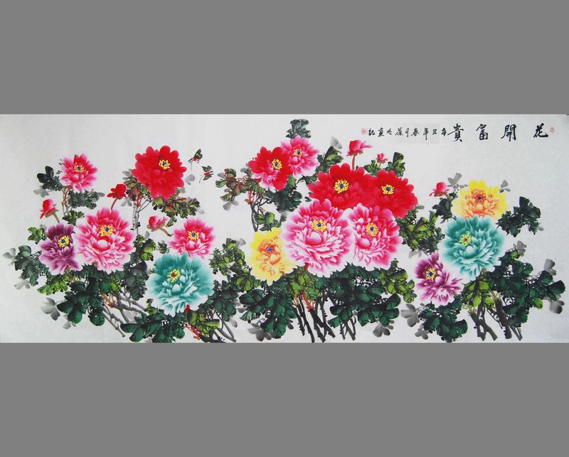 促销纯手绘小八尺国画牡丹画心真迹花开富贵花鸟字画客厅装饰画6