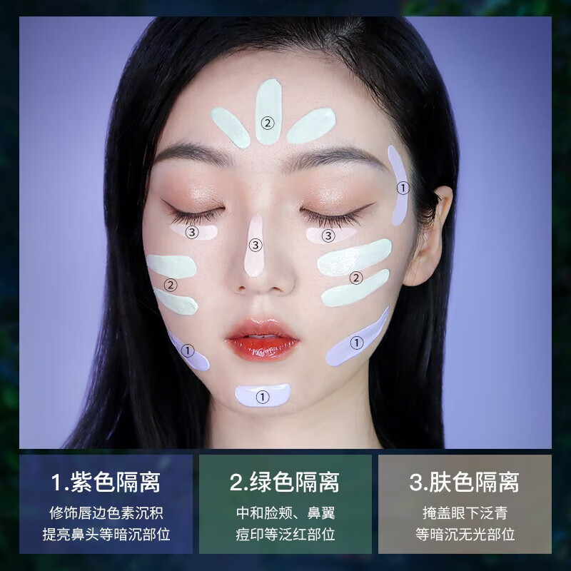 ZEESEA滋色隔离霜多效 姿色打底遮瑕三合一素颜霜男女 生日礼物 爆水隔离-强补水【紫色】